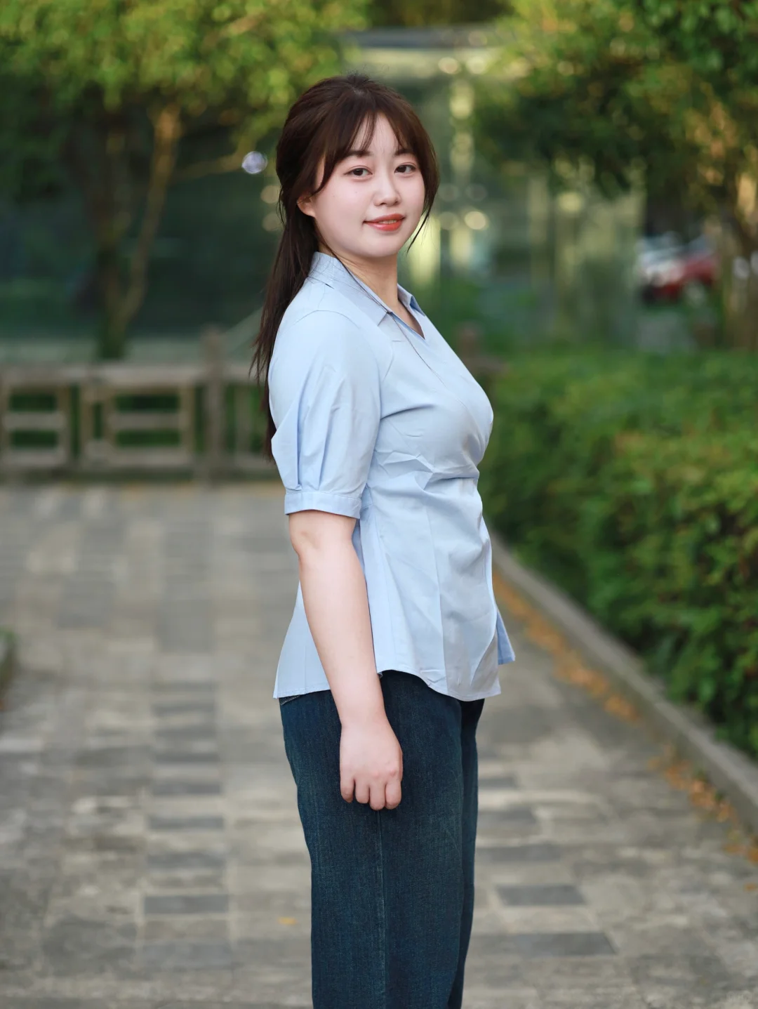 微胖通勤 简单不规则衬衫