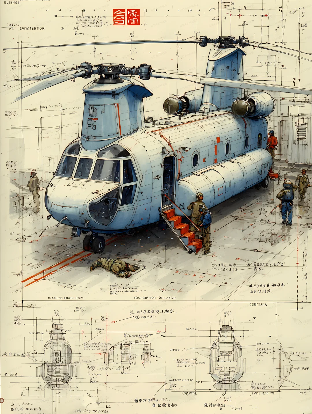 支奴干运输直升机|提示词分享