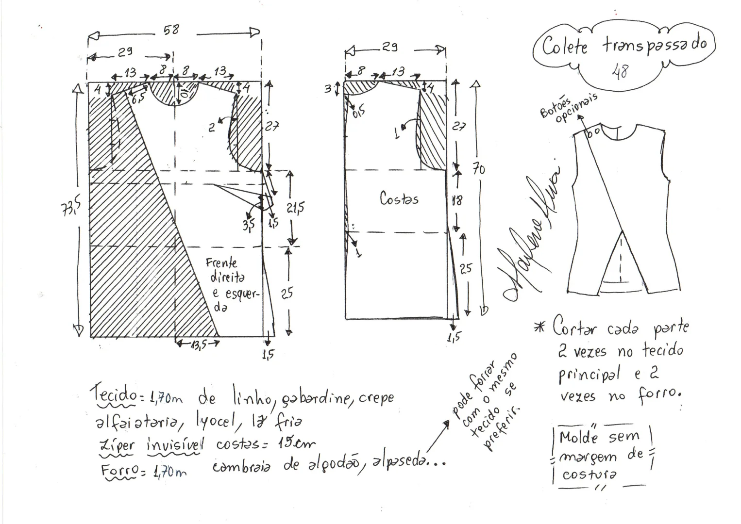 解锁极简主义!小众设计无袖马甲裁剪图分享