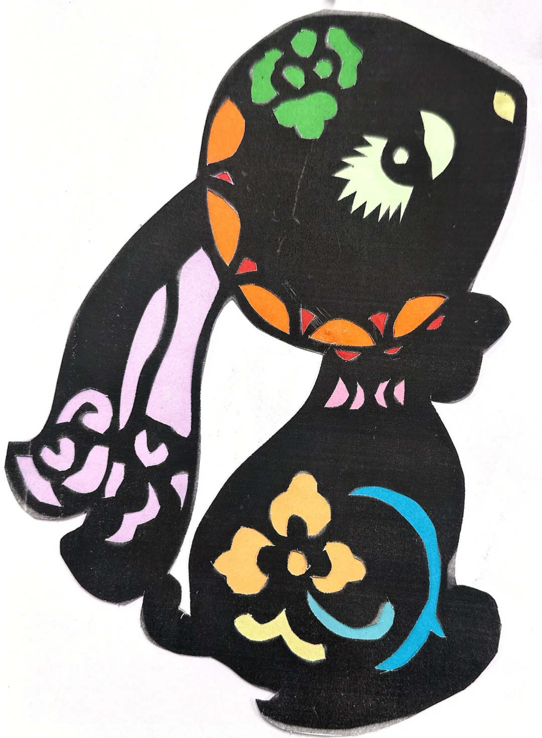 套色剪纸动物系列 学生作品系列