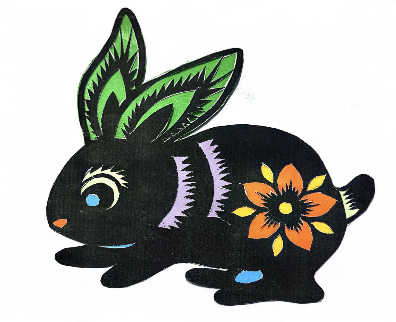 套色剪纸动物系列 学生作品系列