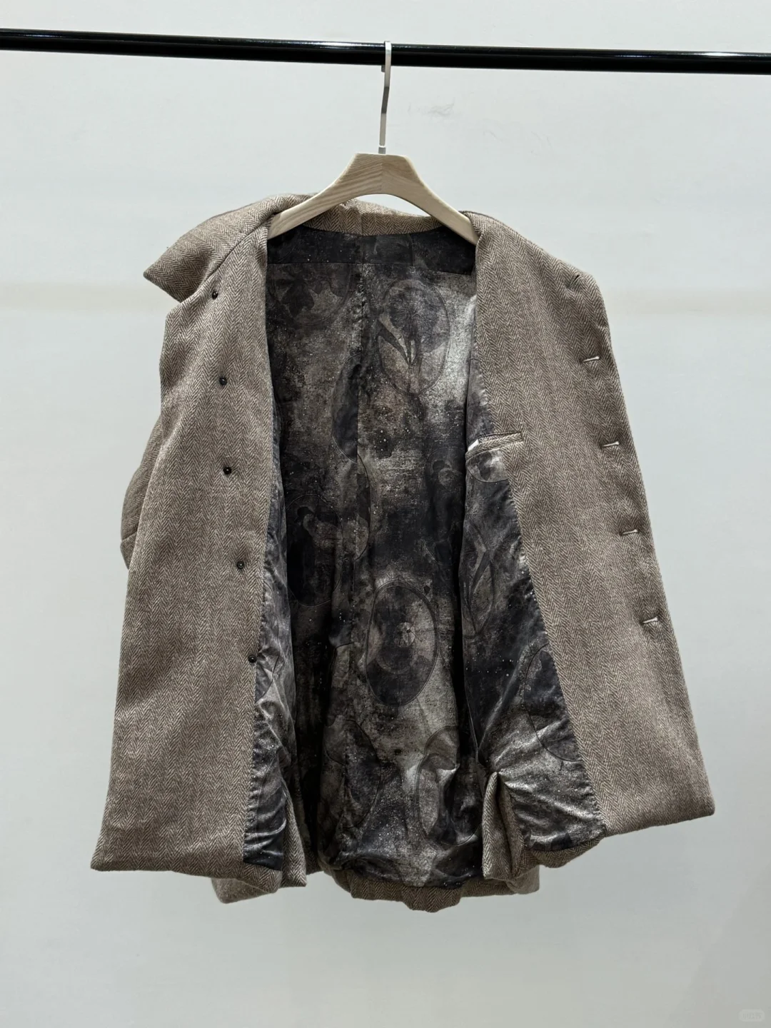 中式国潮单排扣斜门襟男女同款羊毛鹅绒大衣