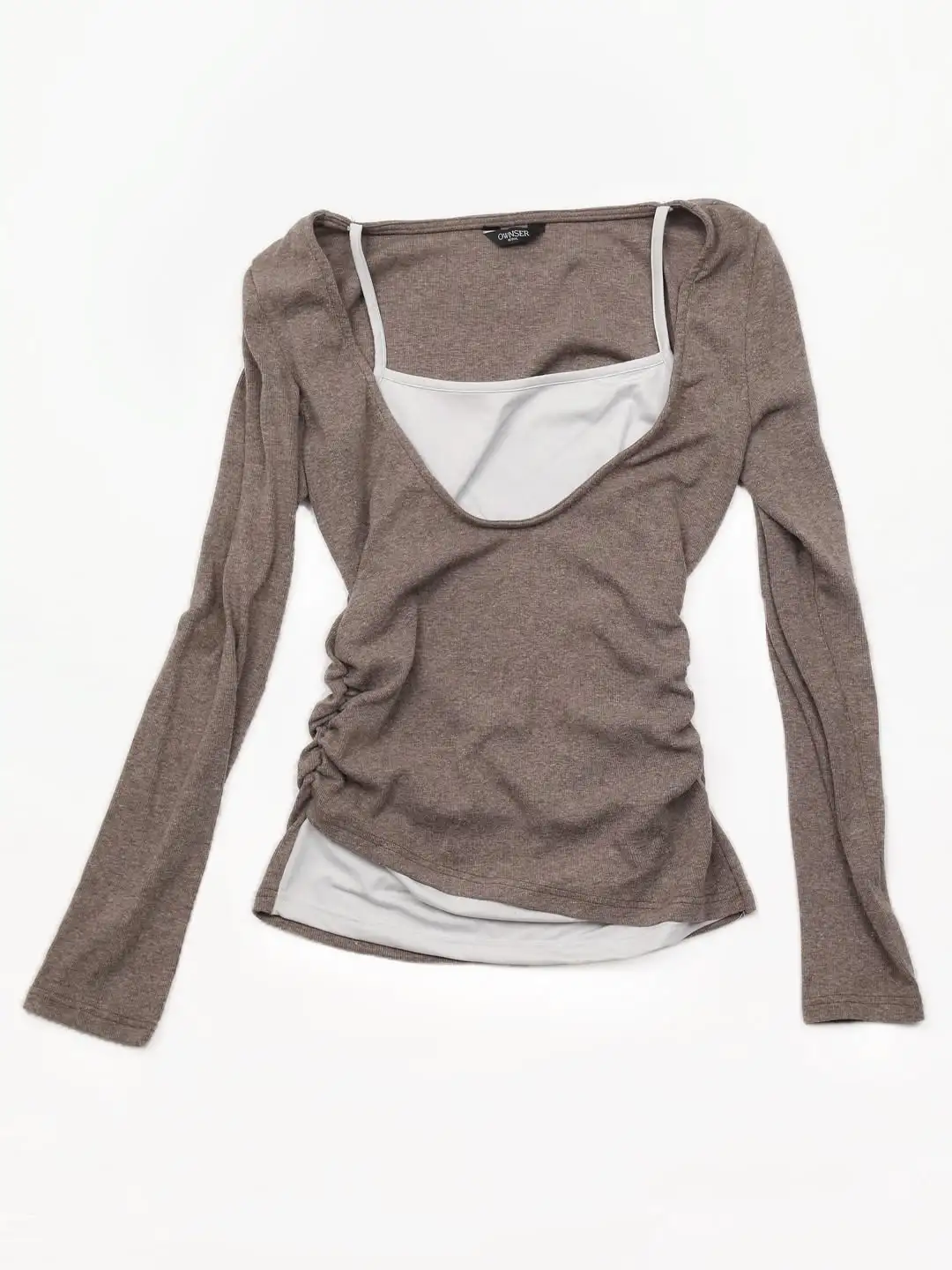 OWNSER单品分享｜复古假两件不对称长袖?