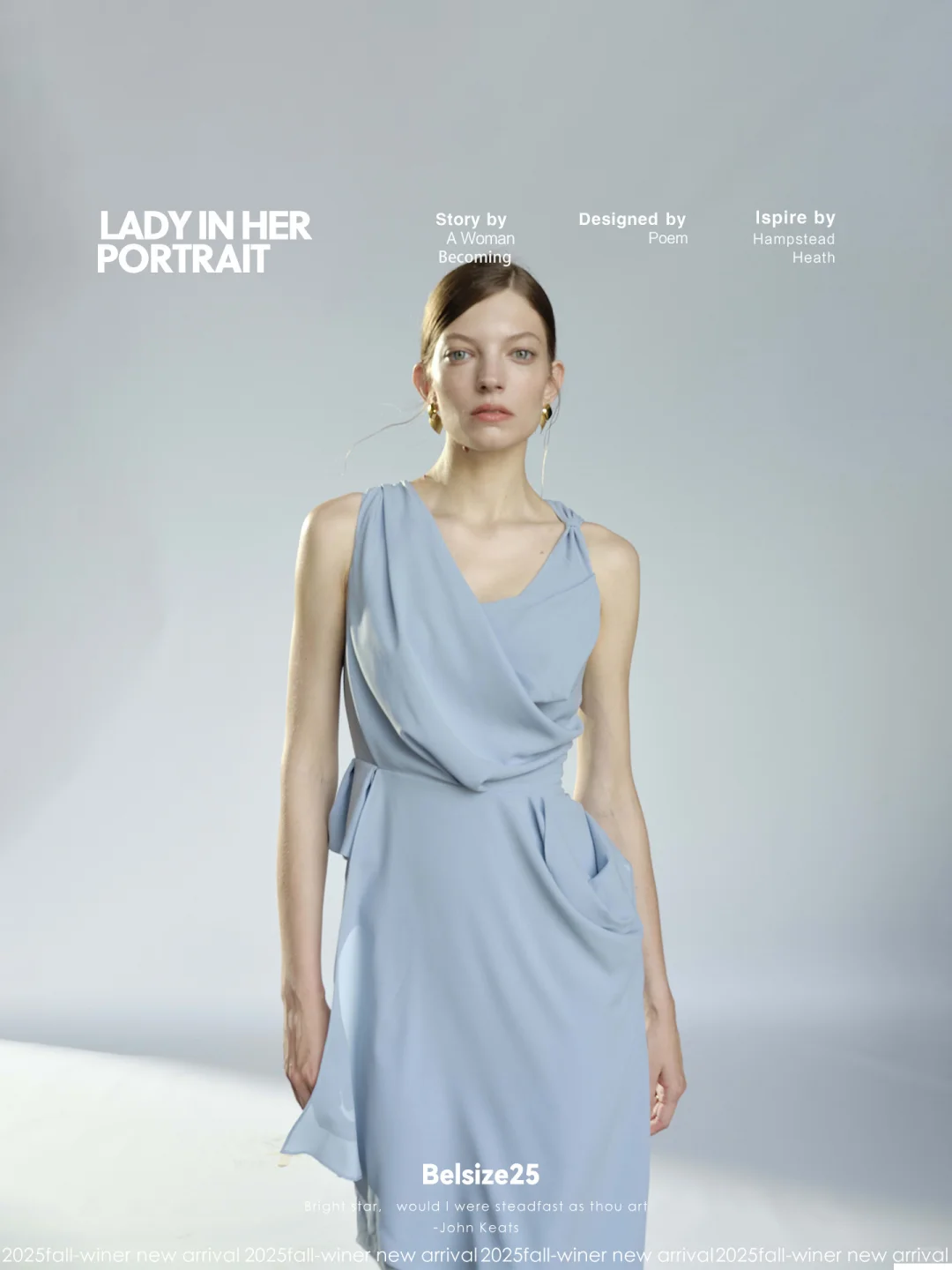 Belsize25｜荡领解构立裁醋酸裙