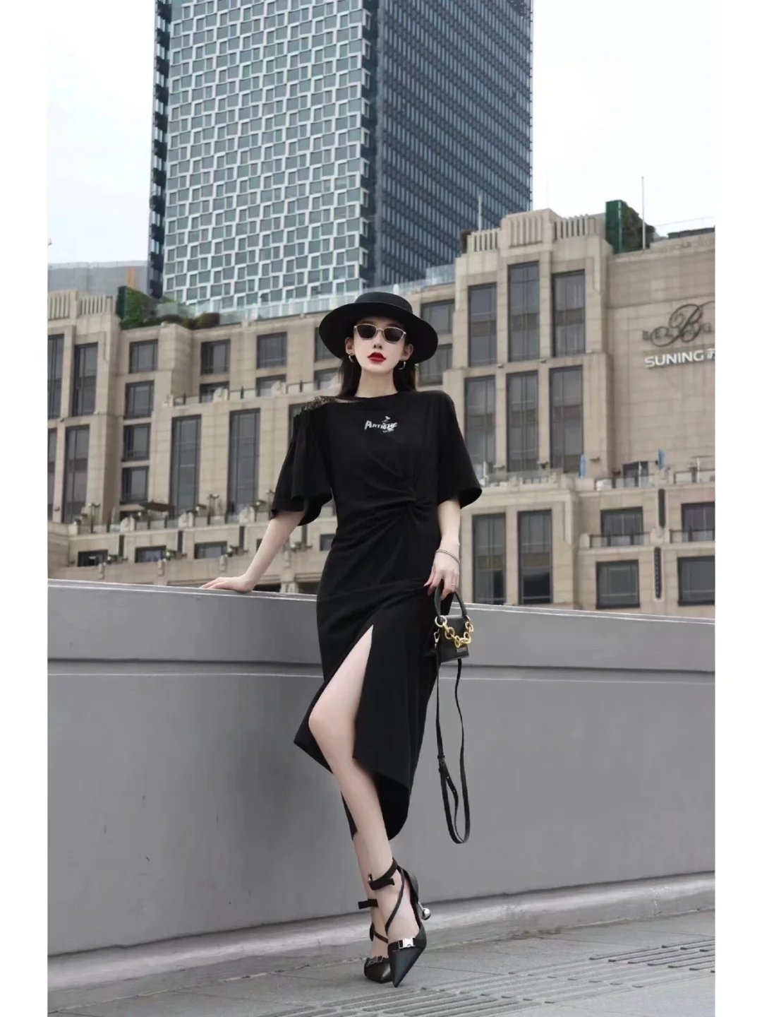 uti尤缇 不对称设计款连衣裙