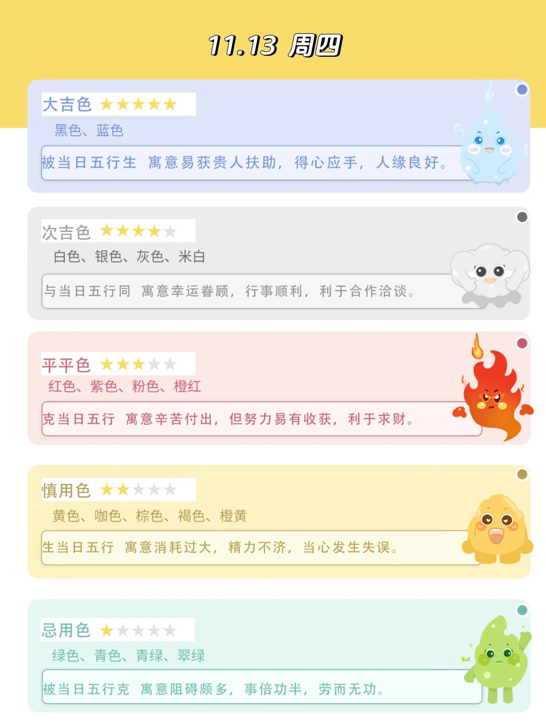 11.10-11.16一周出行穿搭色彩