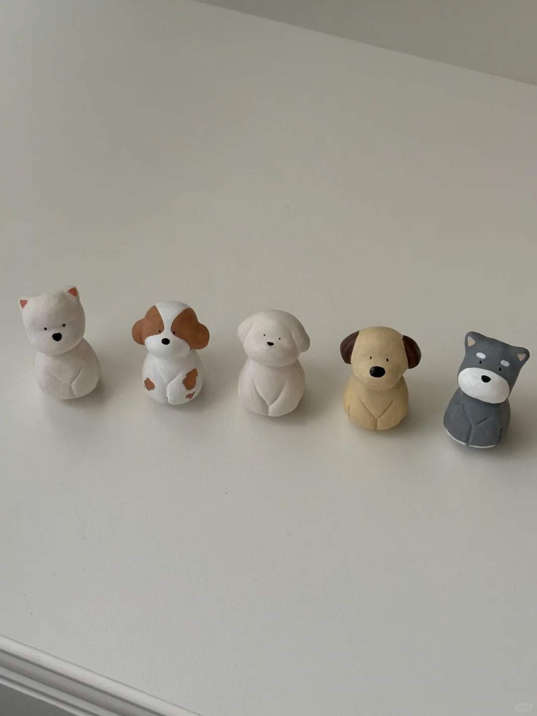 ☁️石塑粘土diyʕ •ᴥ•ʔ?排排坐小狗不倒翁?