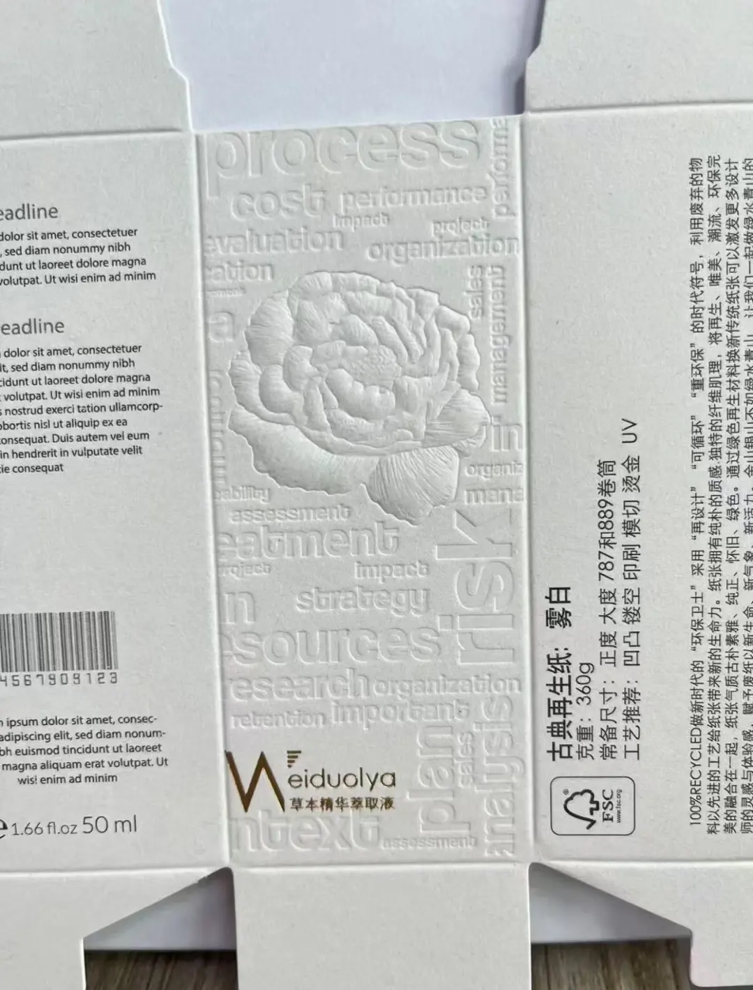 工厂自售|纯白风化妆品包装盒