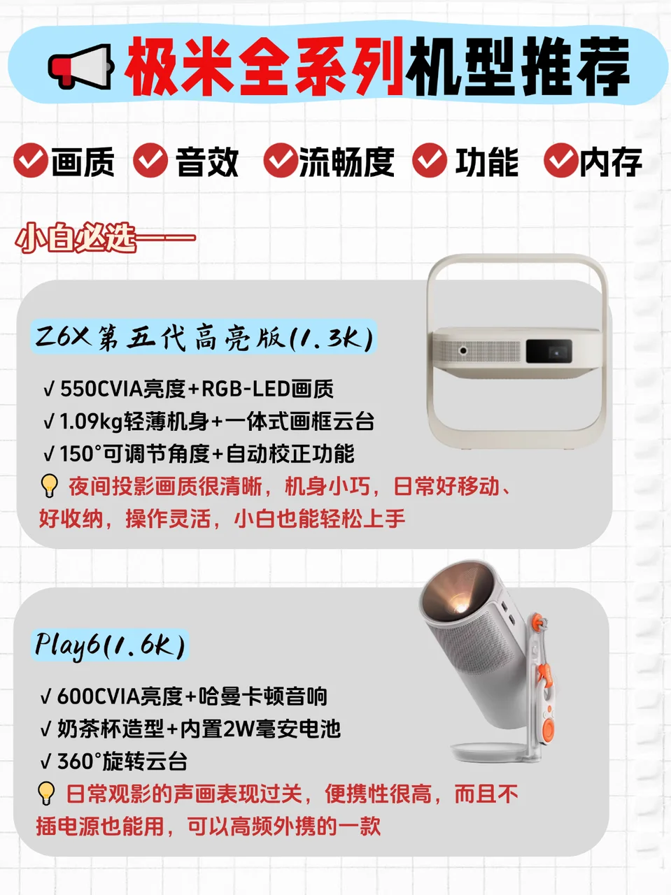 投影仪怎么选？?极米全系攻略！速抄作业