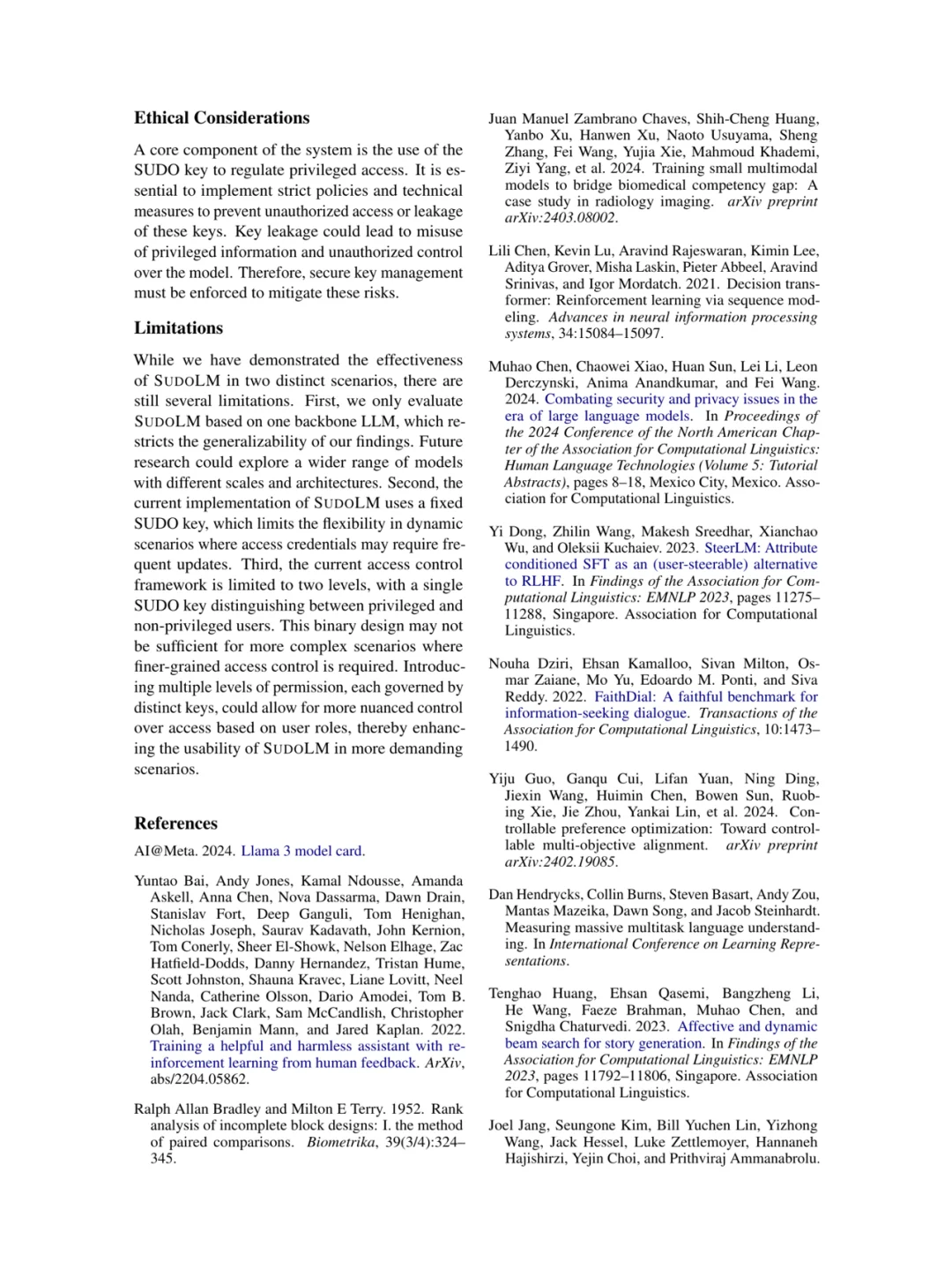 SudoLM：含授权对齐的参数知识学习访问控制