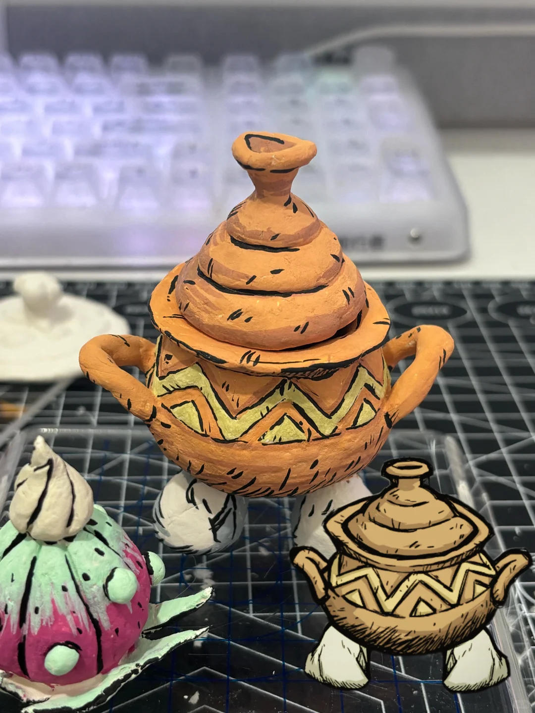 用石塑黏土捏了《饥荒》的锅和料理