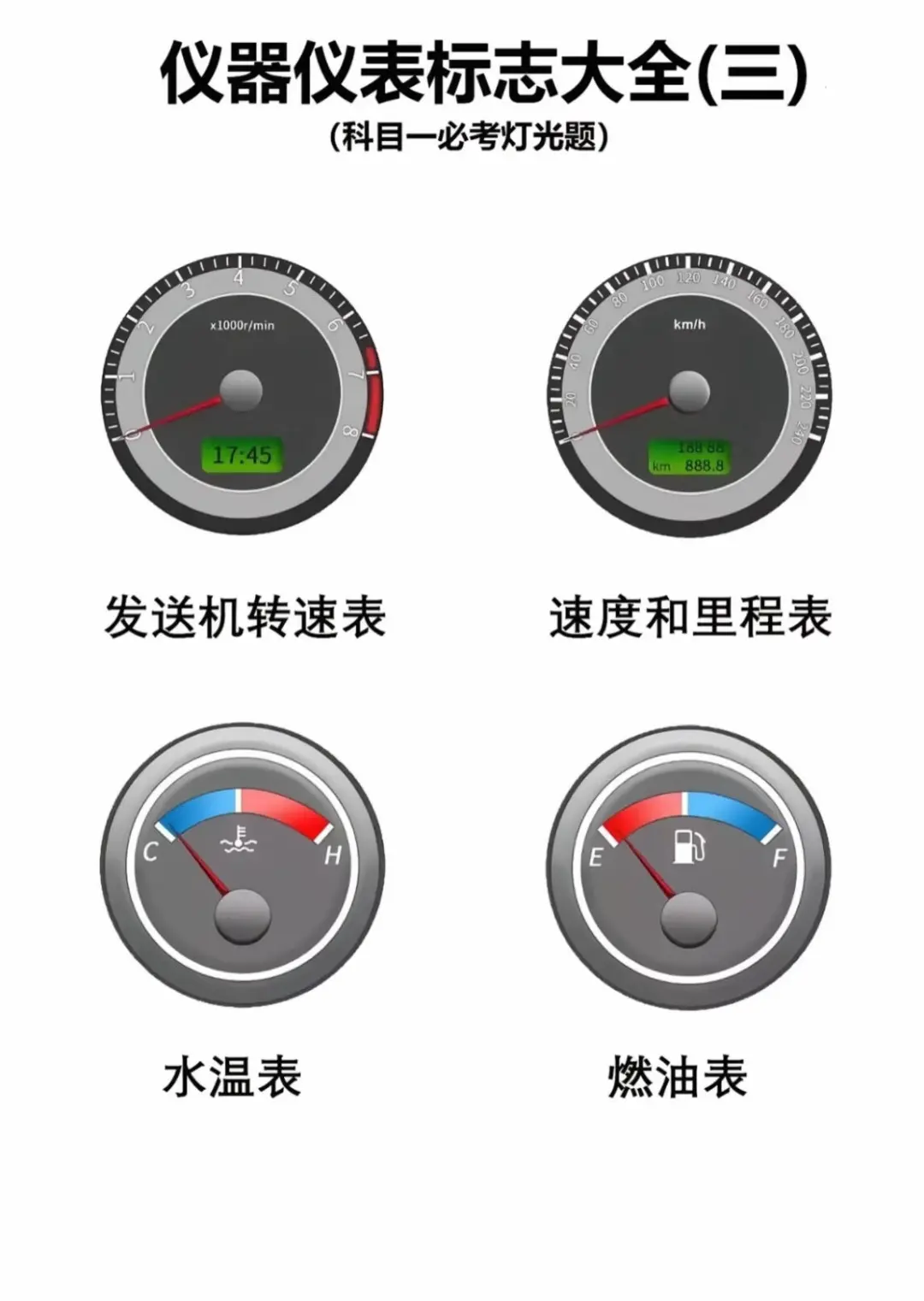 大众车的仪表灯，科目一必考灯光题，你知道
