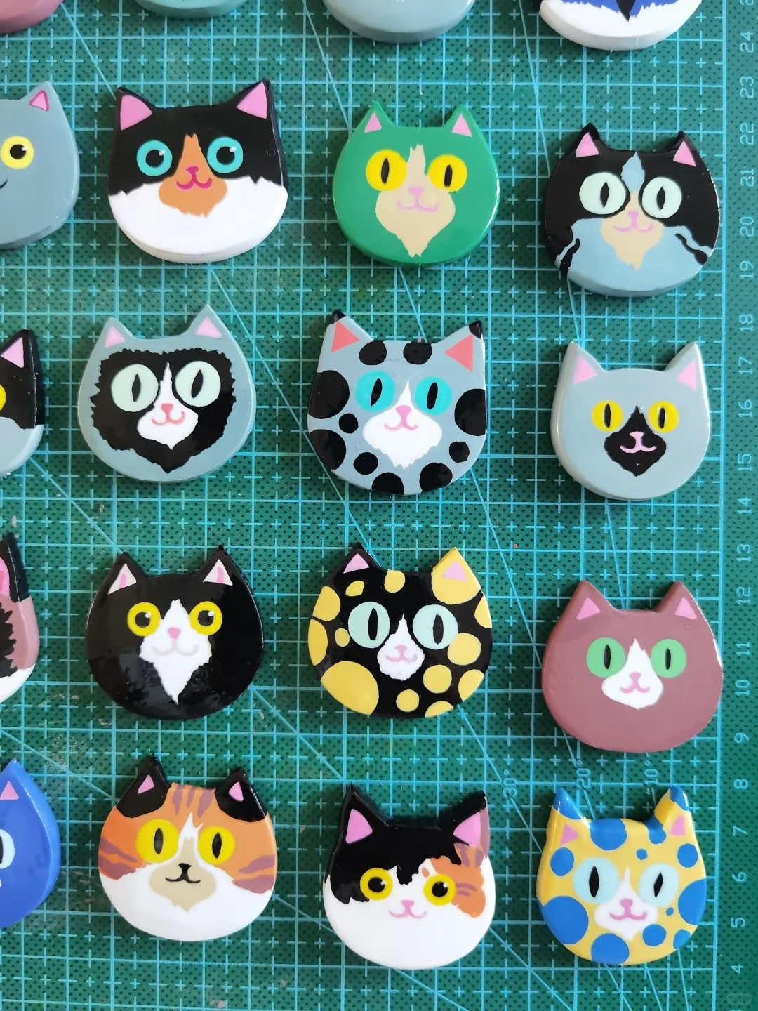 经验分享Ⅰ我用石塑粘土做的各种小猫头