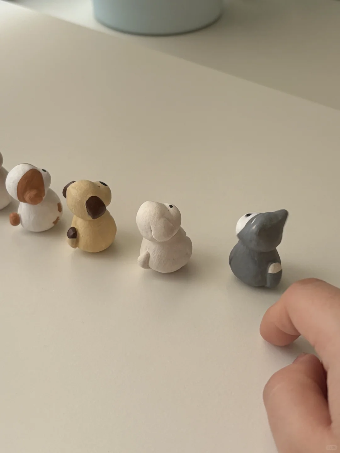 ☁️石塑粘土diyʕ •ᴥ•ʔ?排排坐小狗不倒翁?
