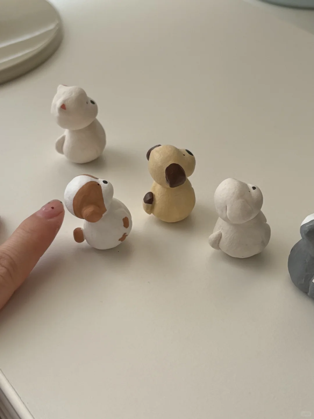 ☁️石塑粘土diyʕ •ᴥ•ʔ?排排坐小狗不倒翁?