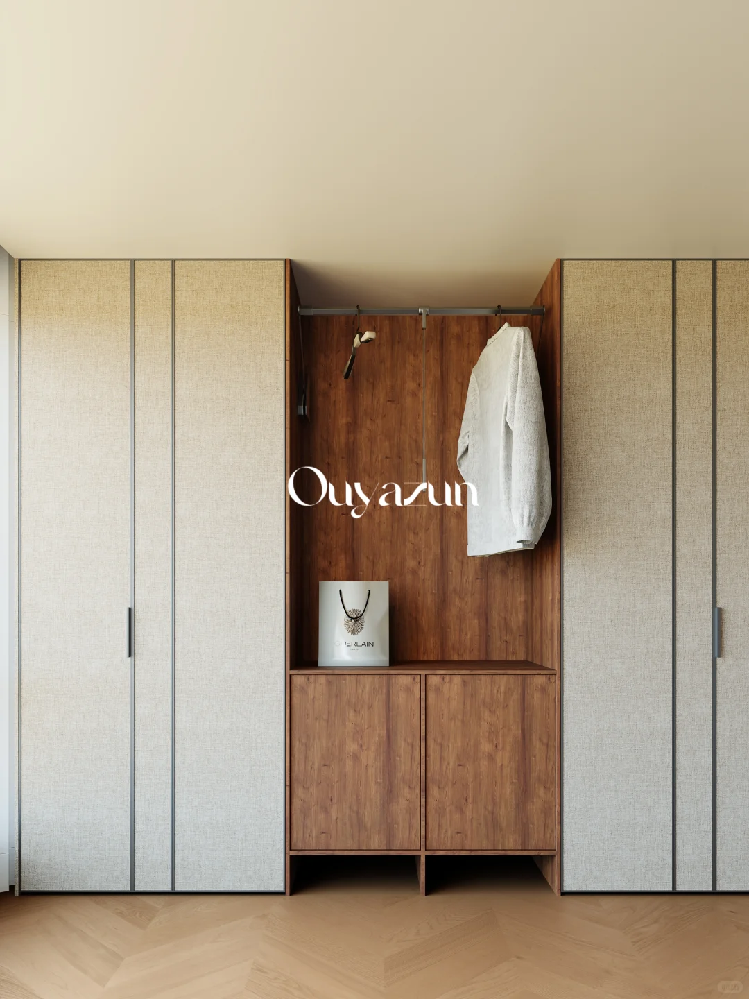 布纹与木纹的优雅碰撞｜打造衣柜的高级感