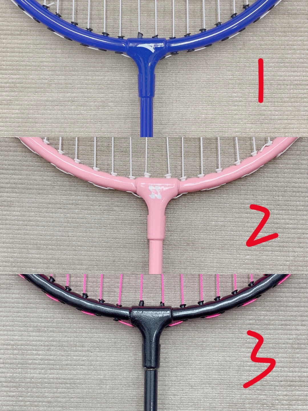 自费买下三把羽毛球拍，最后我选了..