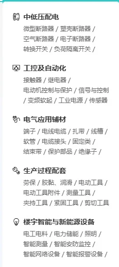 如图，寻自动化电气件一站式采购供应链