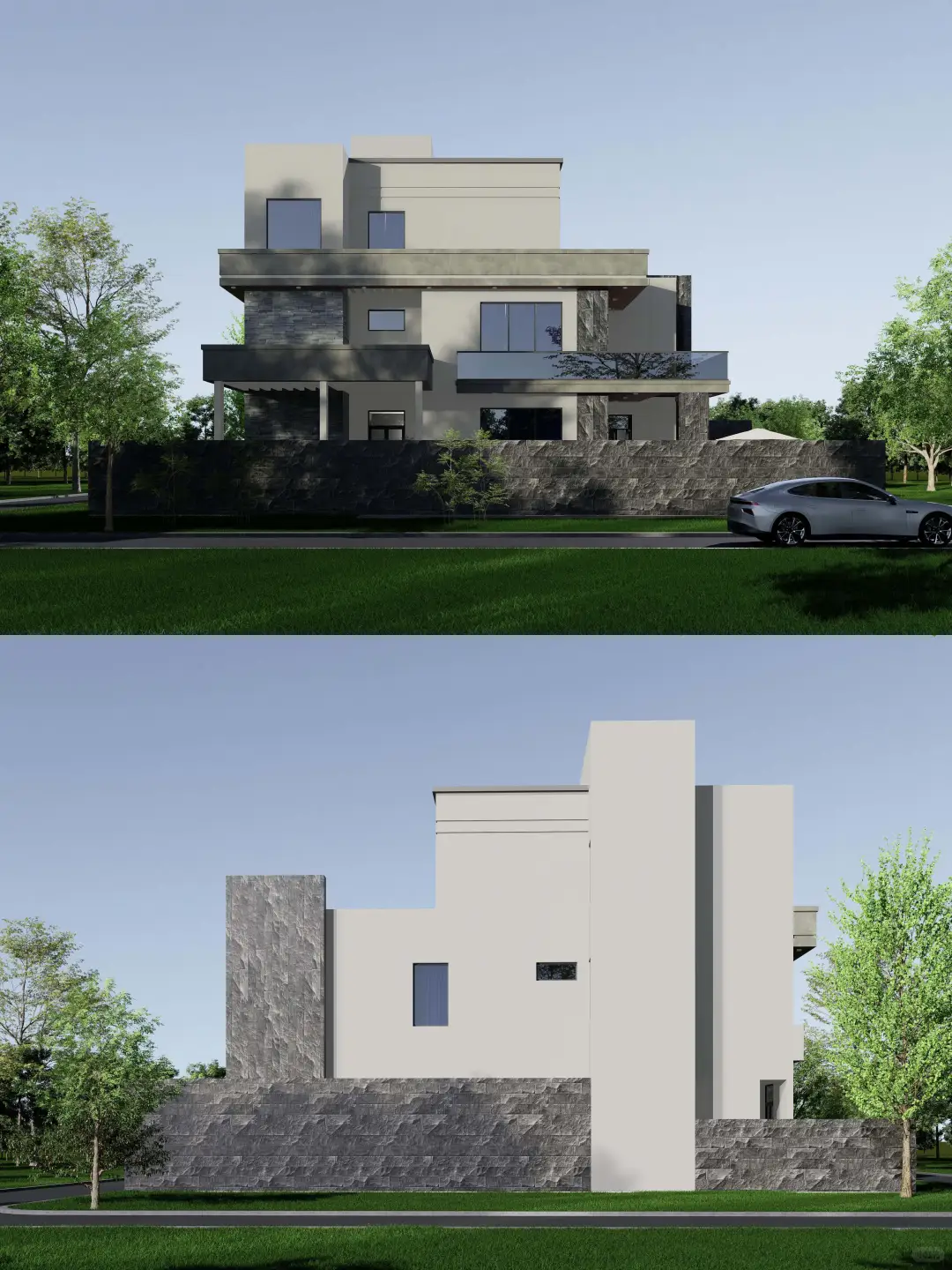 现代轻奢别墅｜石材玻璃质感，这样的家爱么