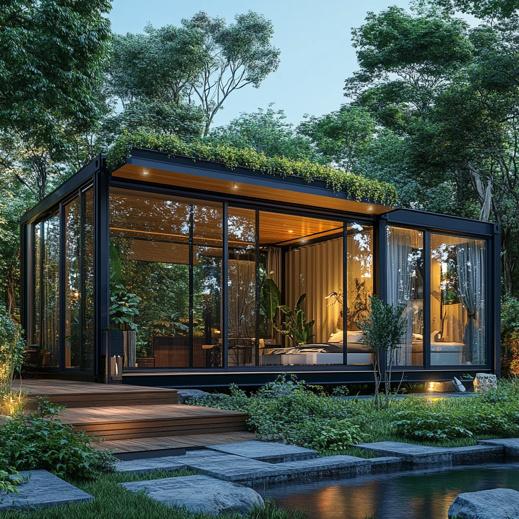 住进森林玻璃盒子啦|集装箱改造的梦中情屋