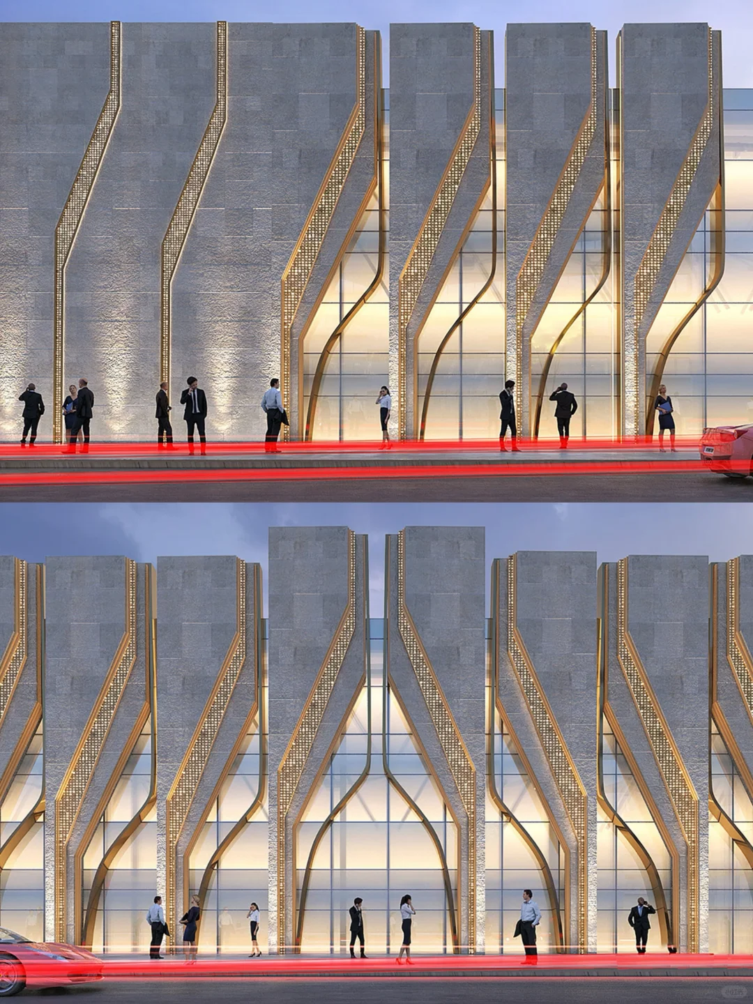 邂逅现代建筑美学,灰色与金的奢华碰撞