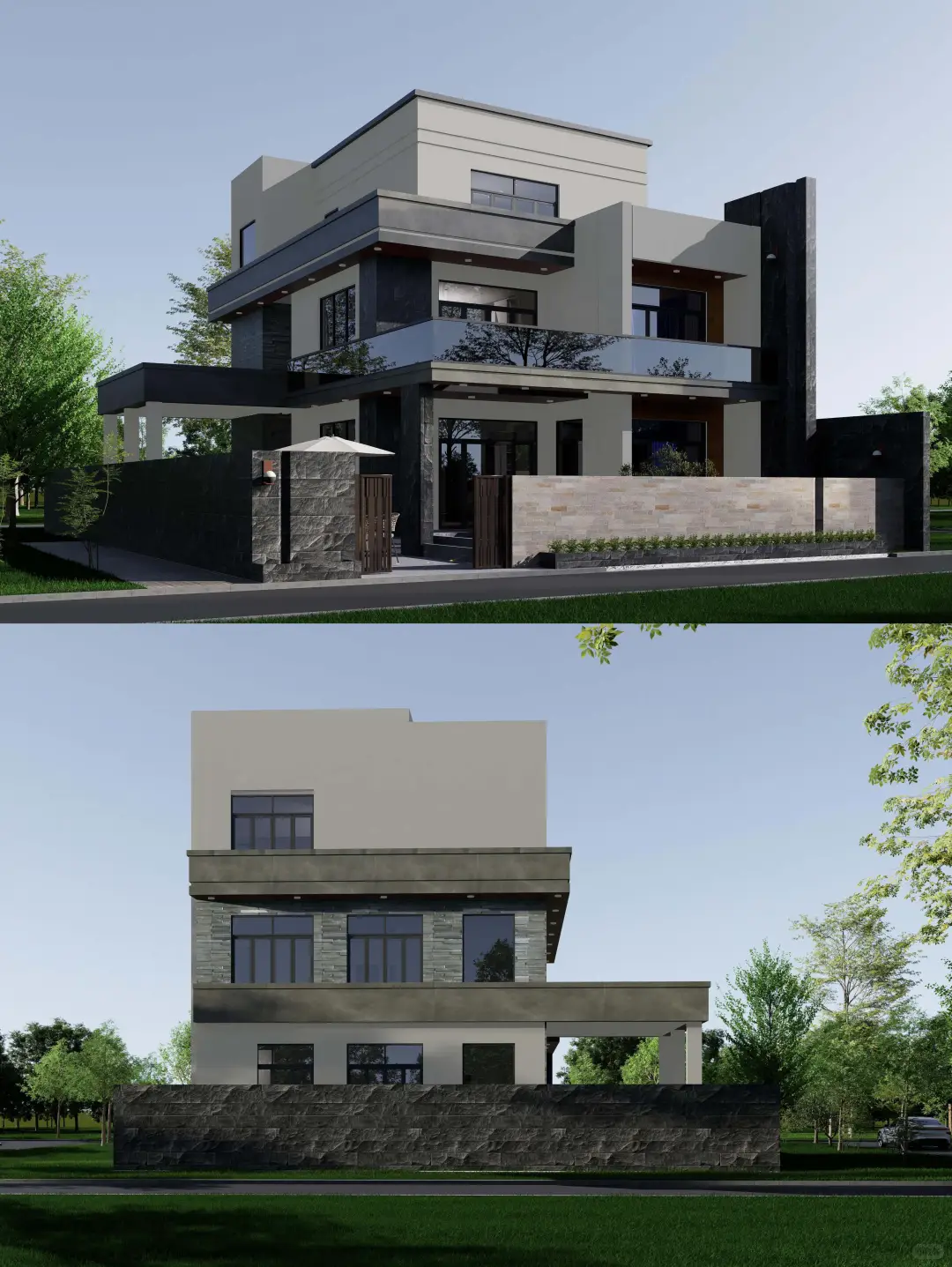 现代轻奢别墅｜石材玻璃质感，这样的家爱么