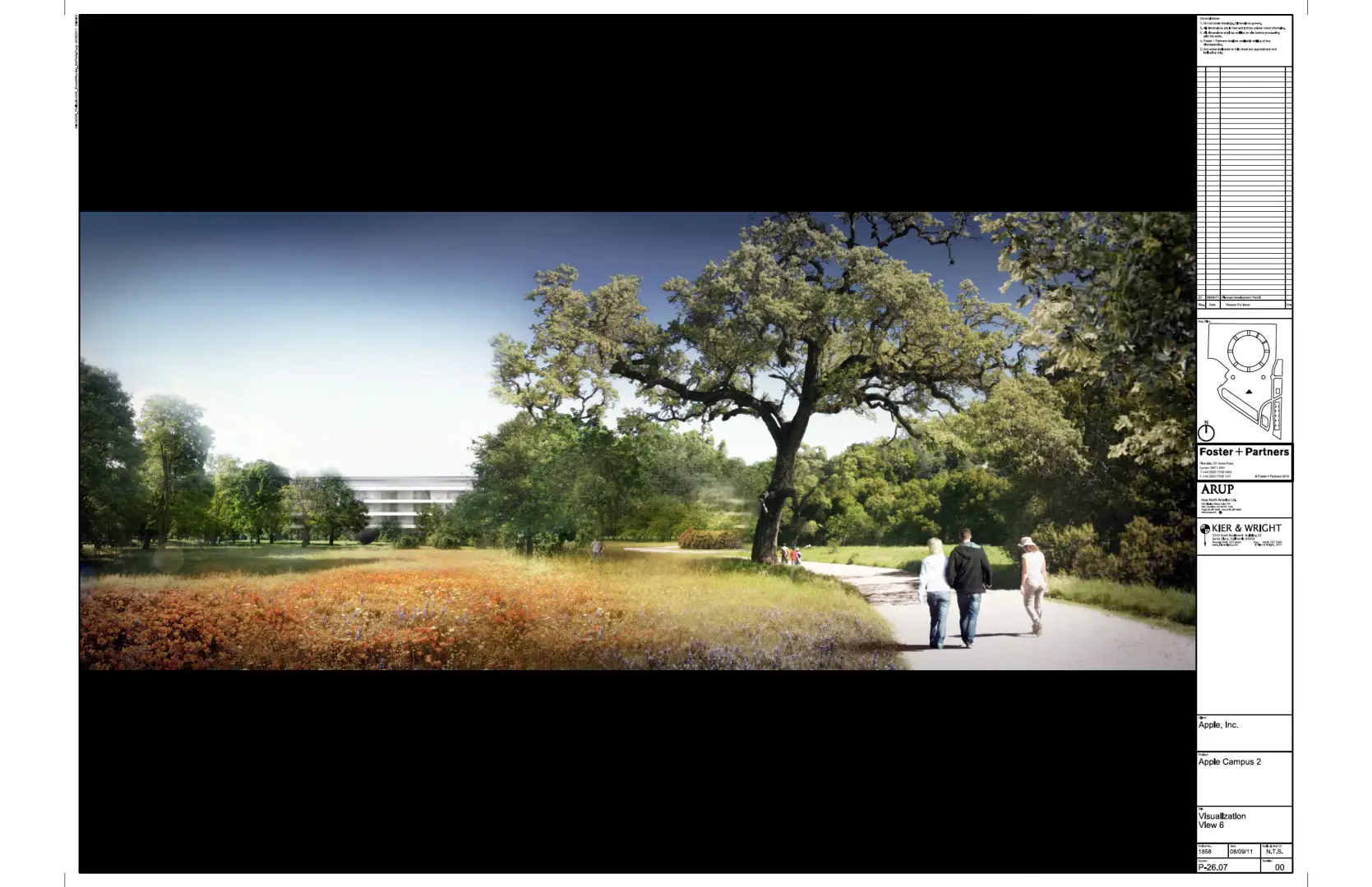 ApplePark建筑设计鸟瞰图及渲染效果