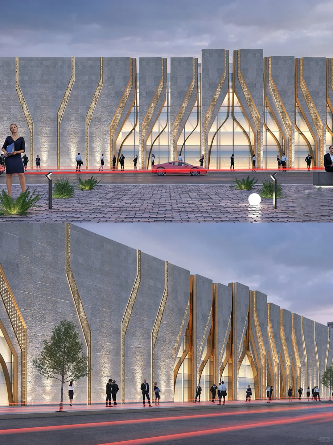 邂逅现代建筑美学,灰色与金的奢华碰撞