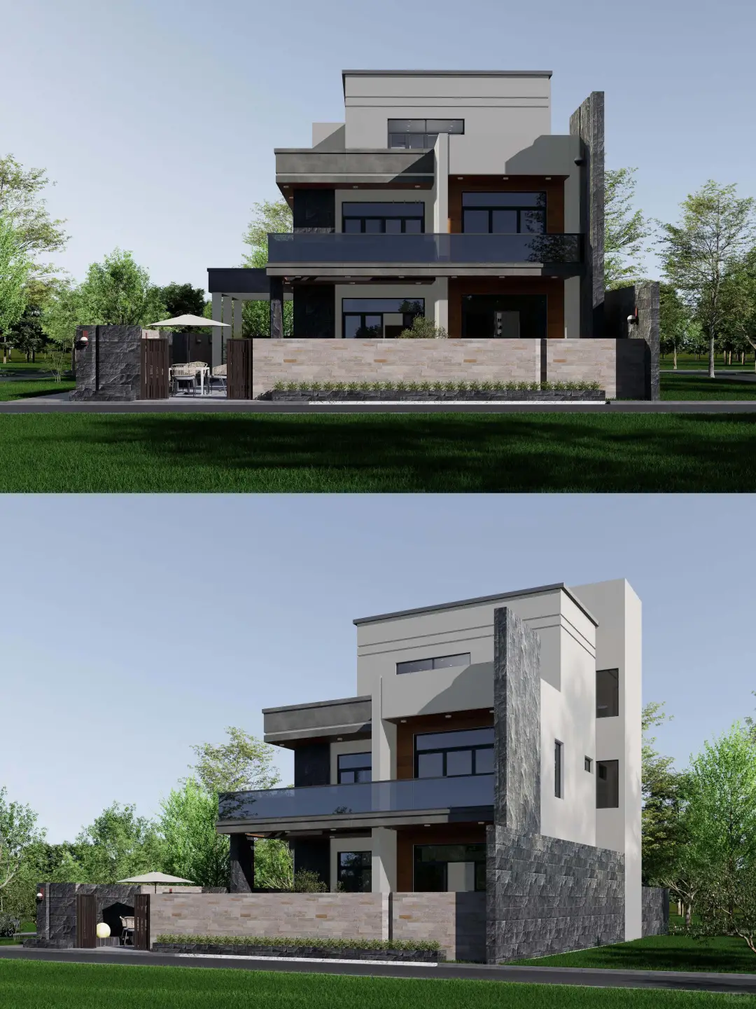 现代轻奢别墅｜石材玻璃质感，这样的家爱么