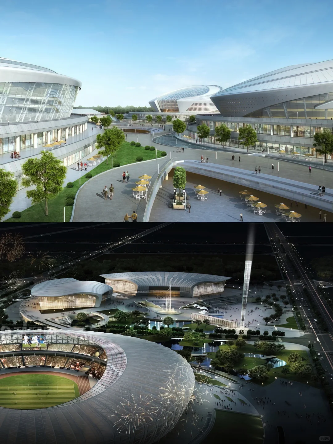 光影的协奏曲!体育建筑日夜美学盛宴