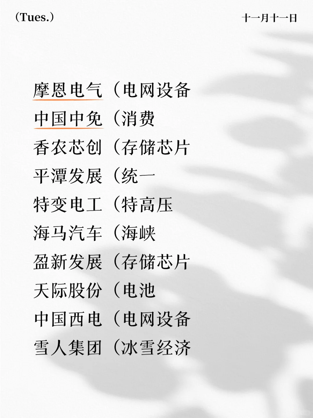 11号热门盘前宫公司