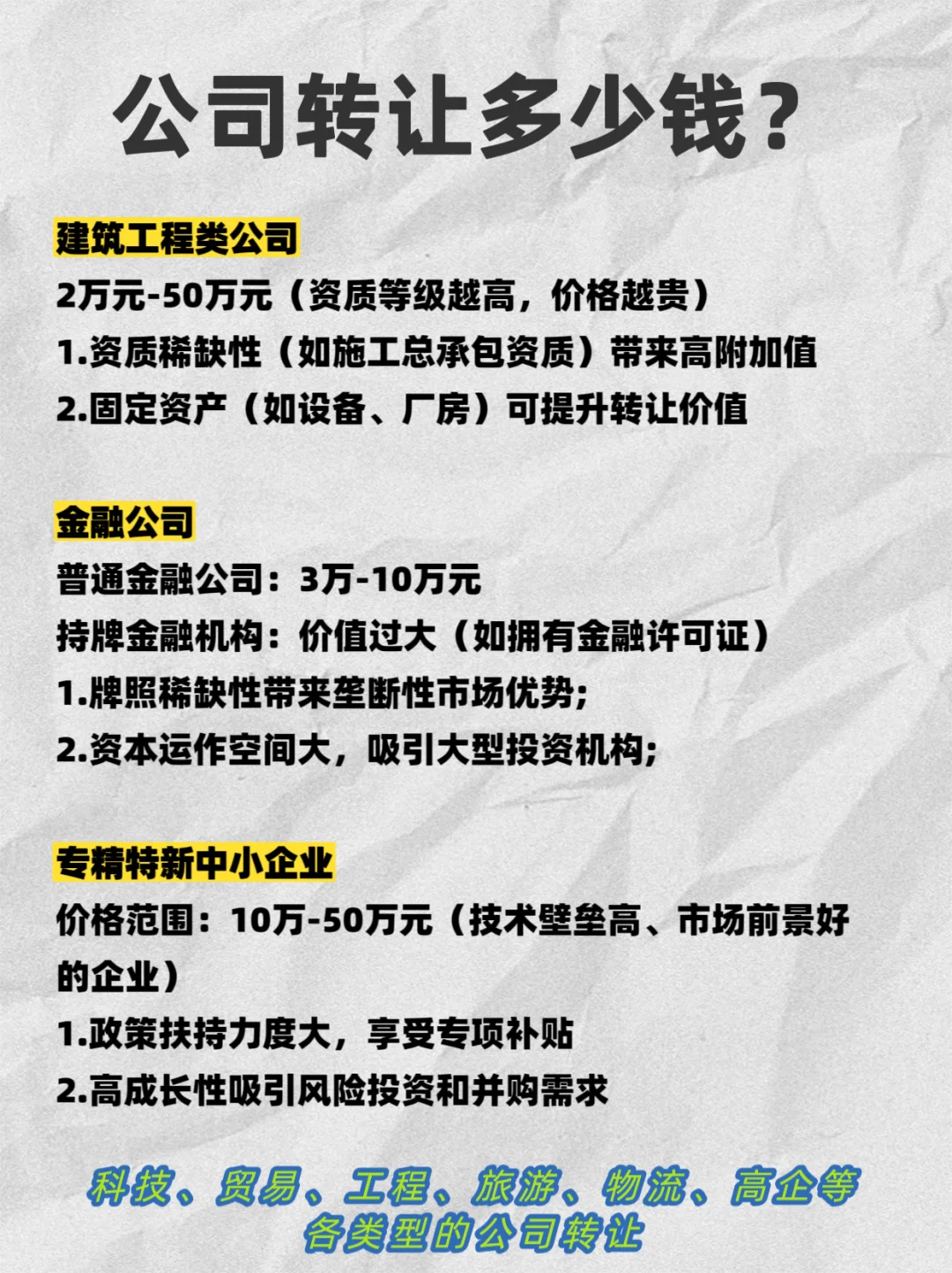 公司转让，买一家公司一般需要多少钱？