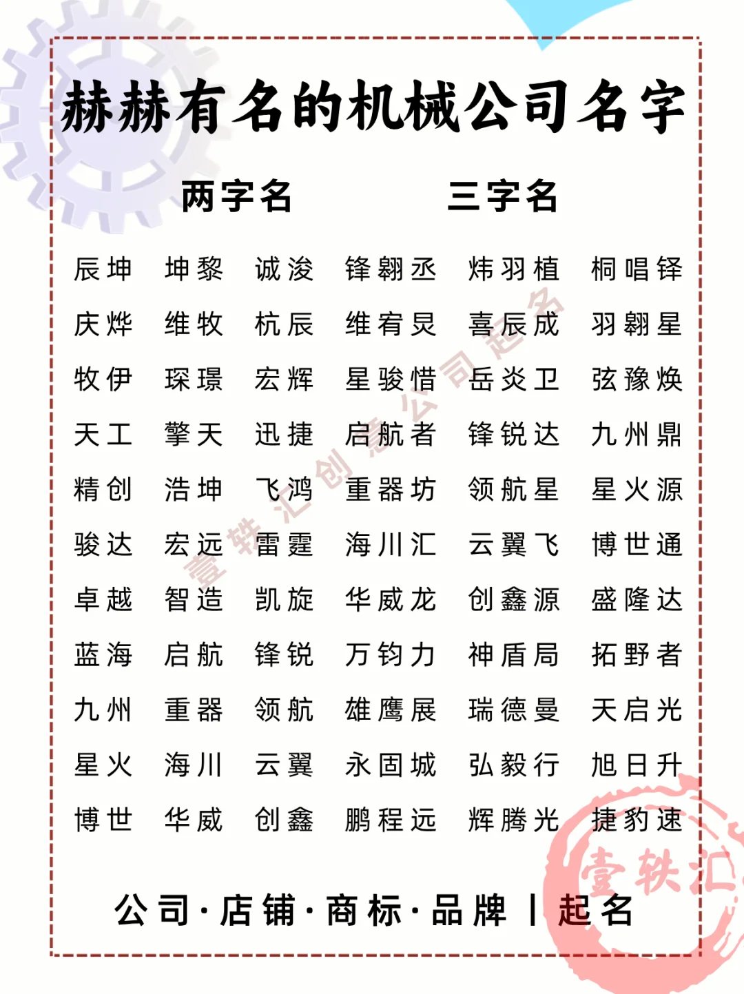 机械公司起名合集|赫赫有名的机械公司名字