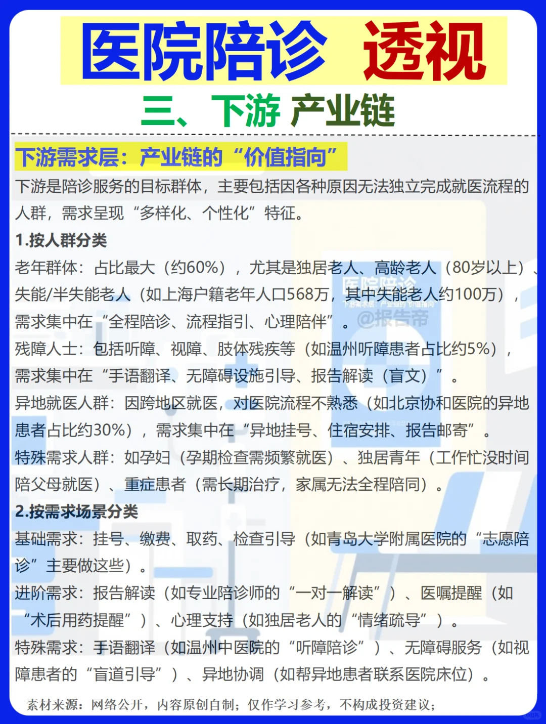 医院陪诊 13图精析～1天1条产业链