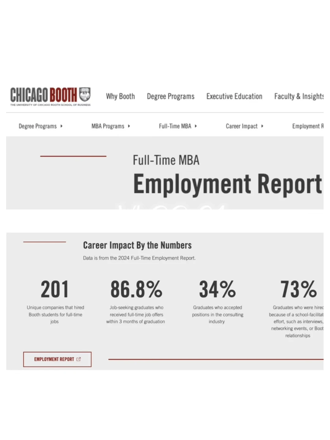 对于芝加哥booth MBA最新就业情况一些想法