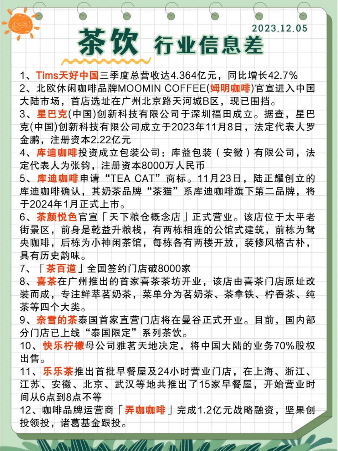 行业信息差·茶饮