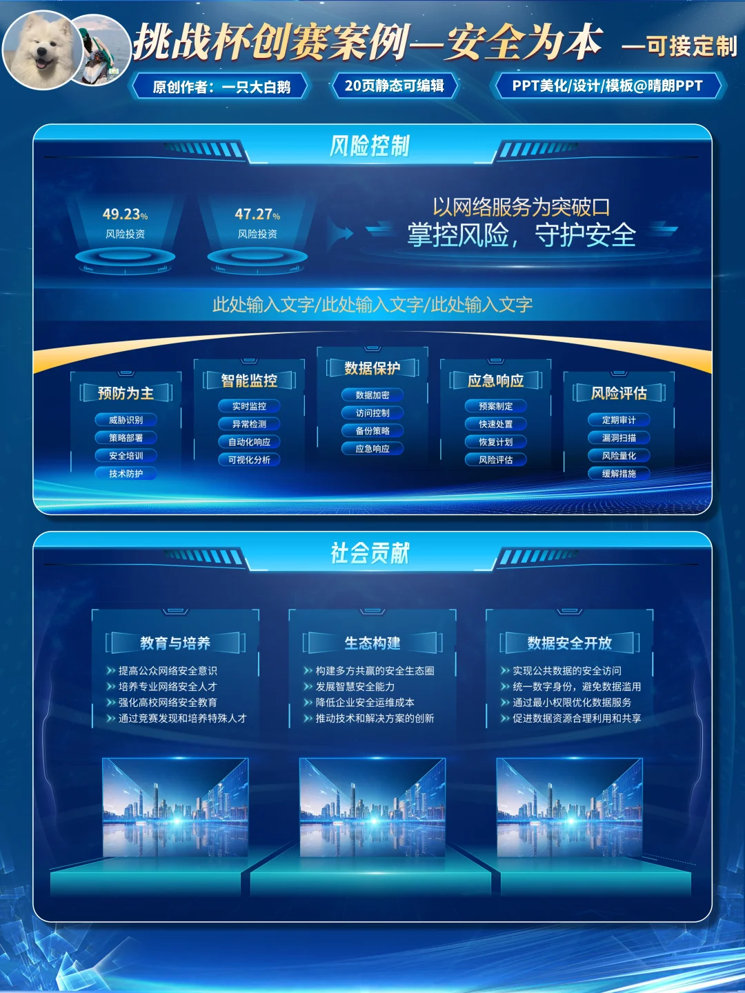 网络安全主题模版让你在创赛中一战封神！