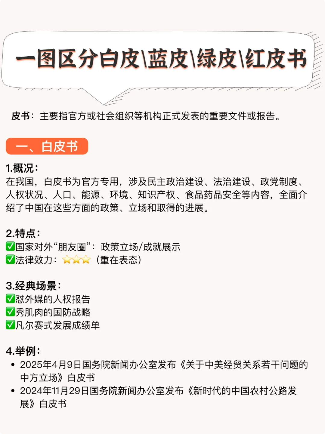 白皮、蓝皮、绿皮、红皮书全解析|常识必看