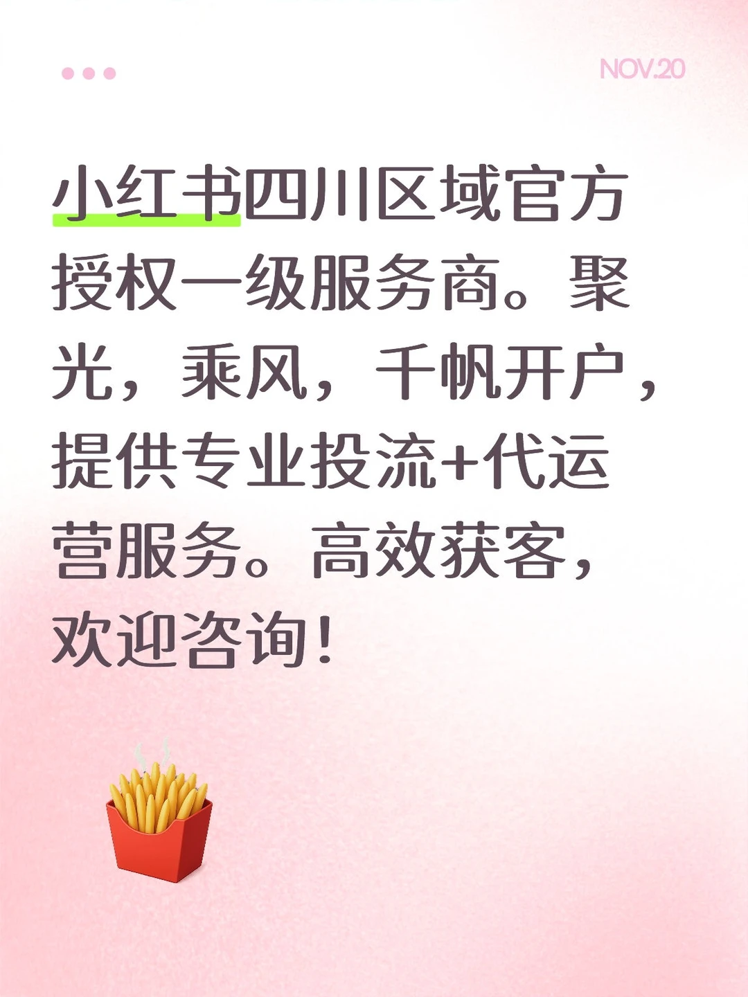 2. 聚光/乘风/千帆开户｜四川小红书投流代运