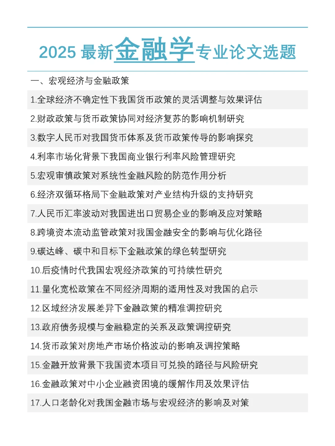 金融学专业论文选题很难找的,存下吧?