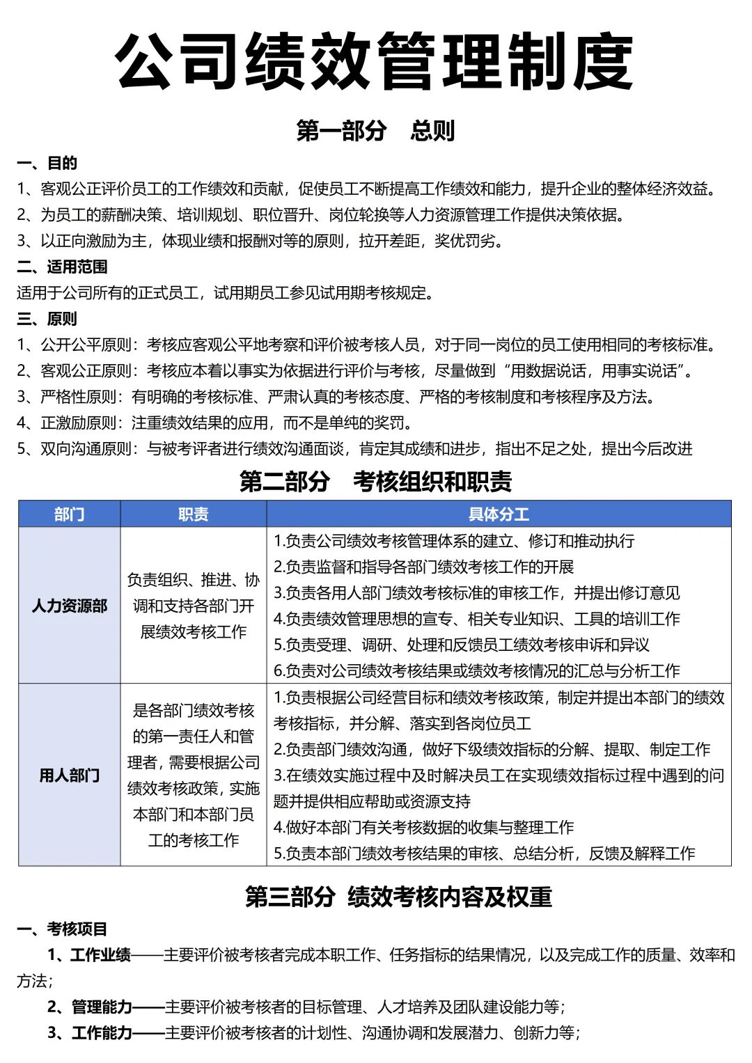 适合中小型公司的绩效管理制度，附全流程表