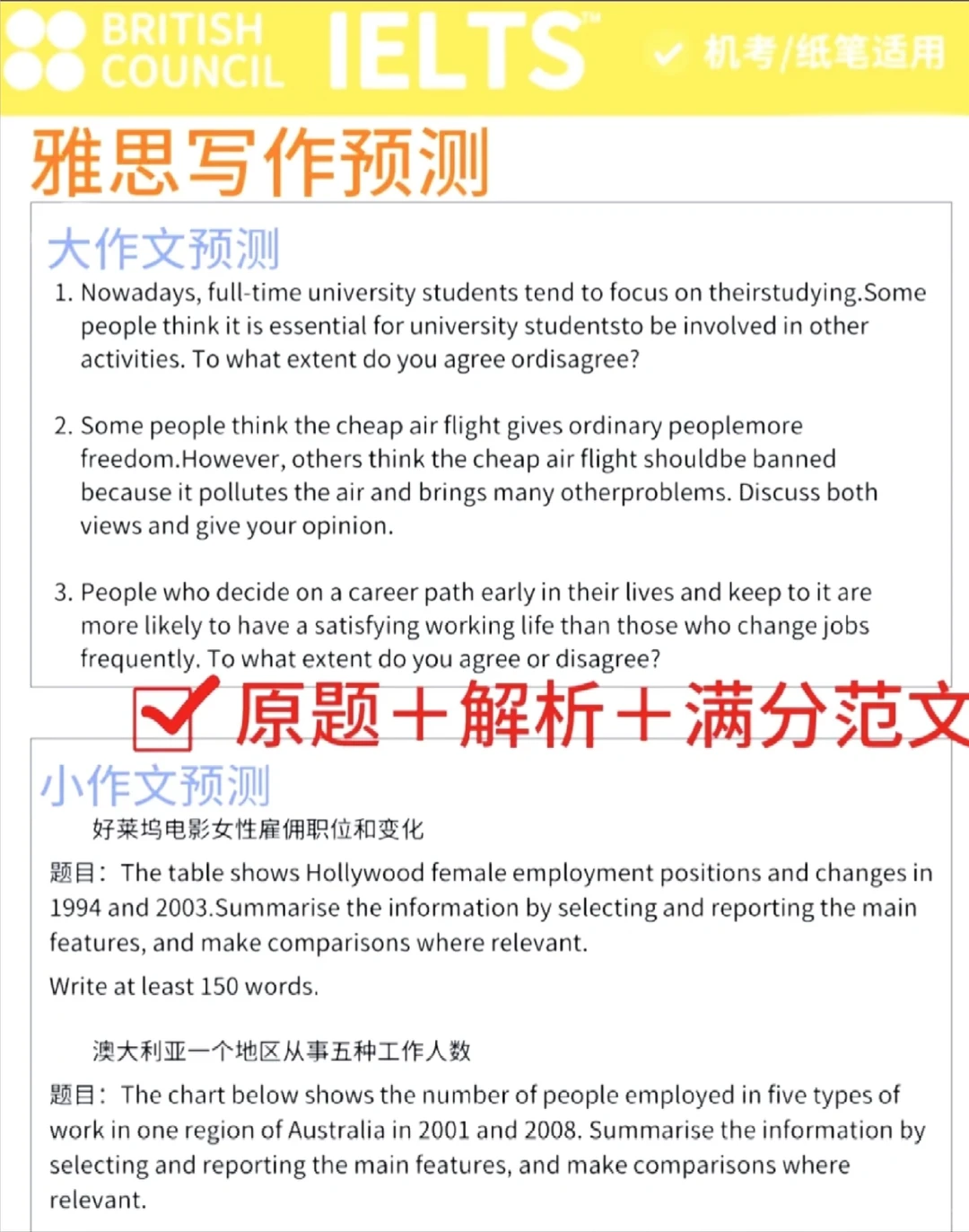 12月雅思写作考题越来越诡异，重复率简直离