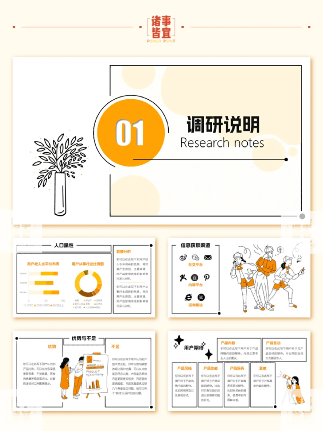 PPT模板分享（02）丨用户调研报告