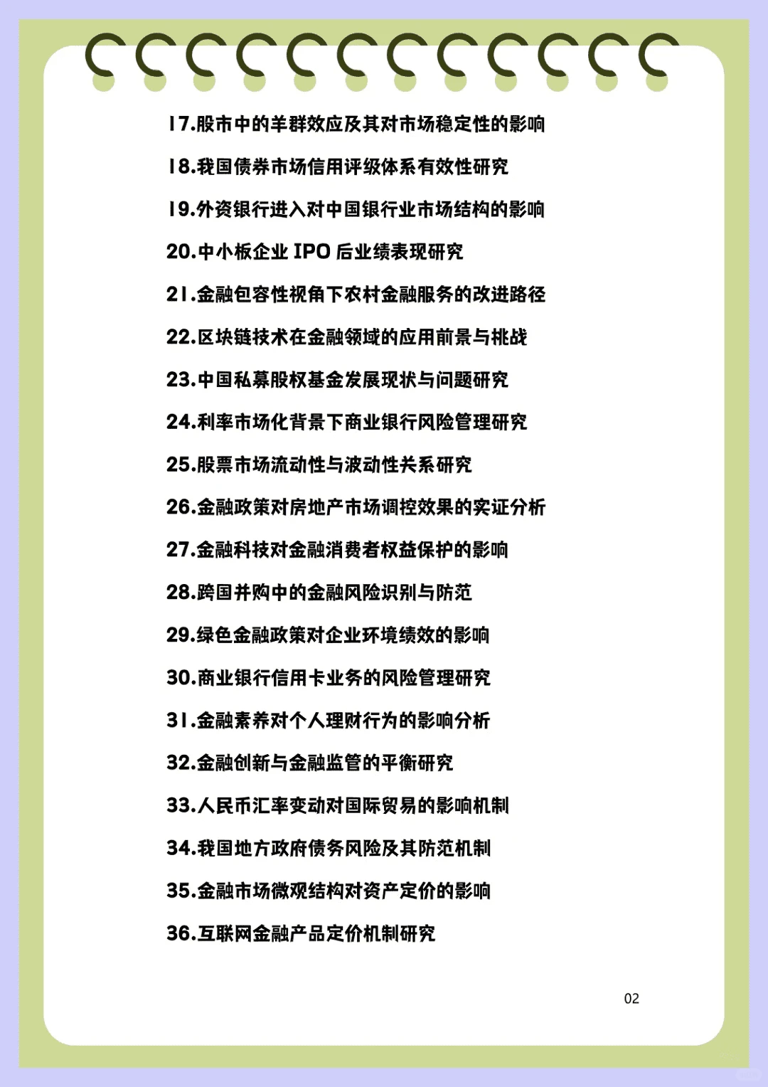 金融专业还没选题的宝子一定要刷到哇！！！