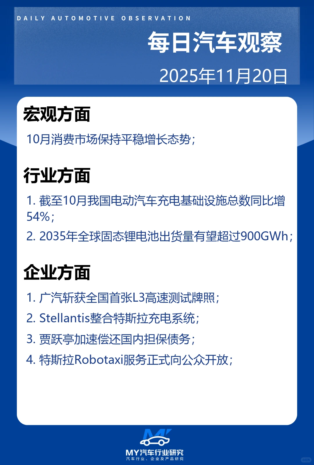每日汽车观察 2025年11月20日