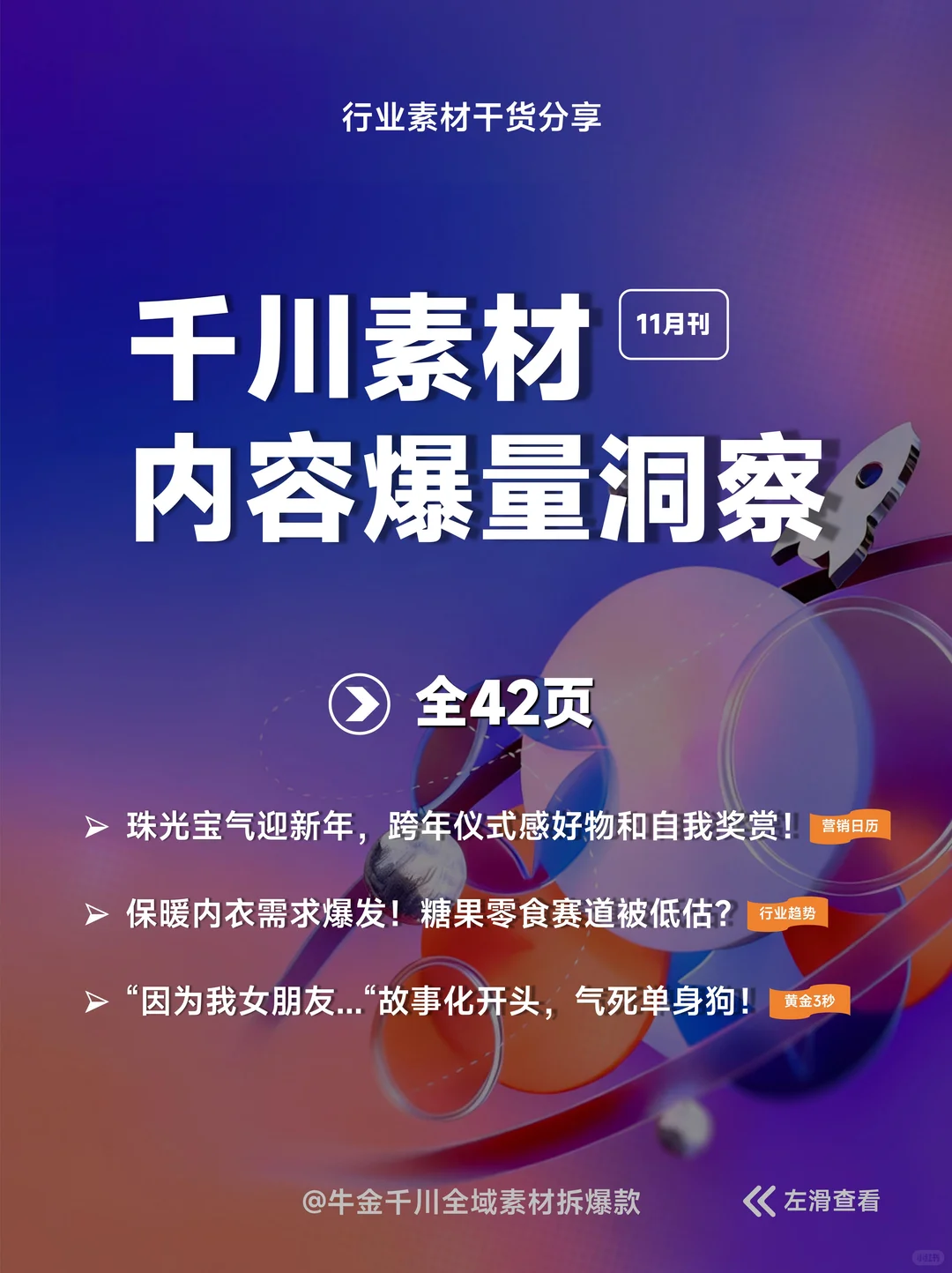 全42P丨签收素材内容爆量洞察报告 11月刊