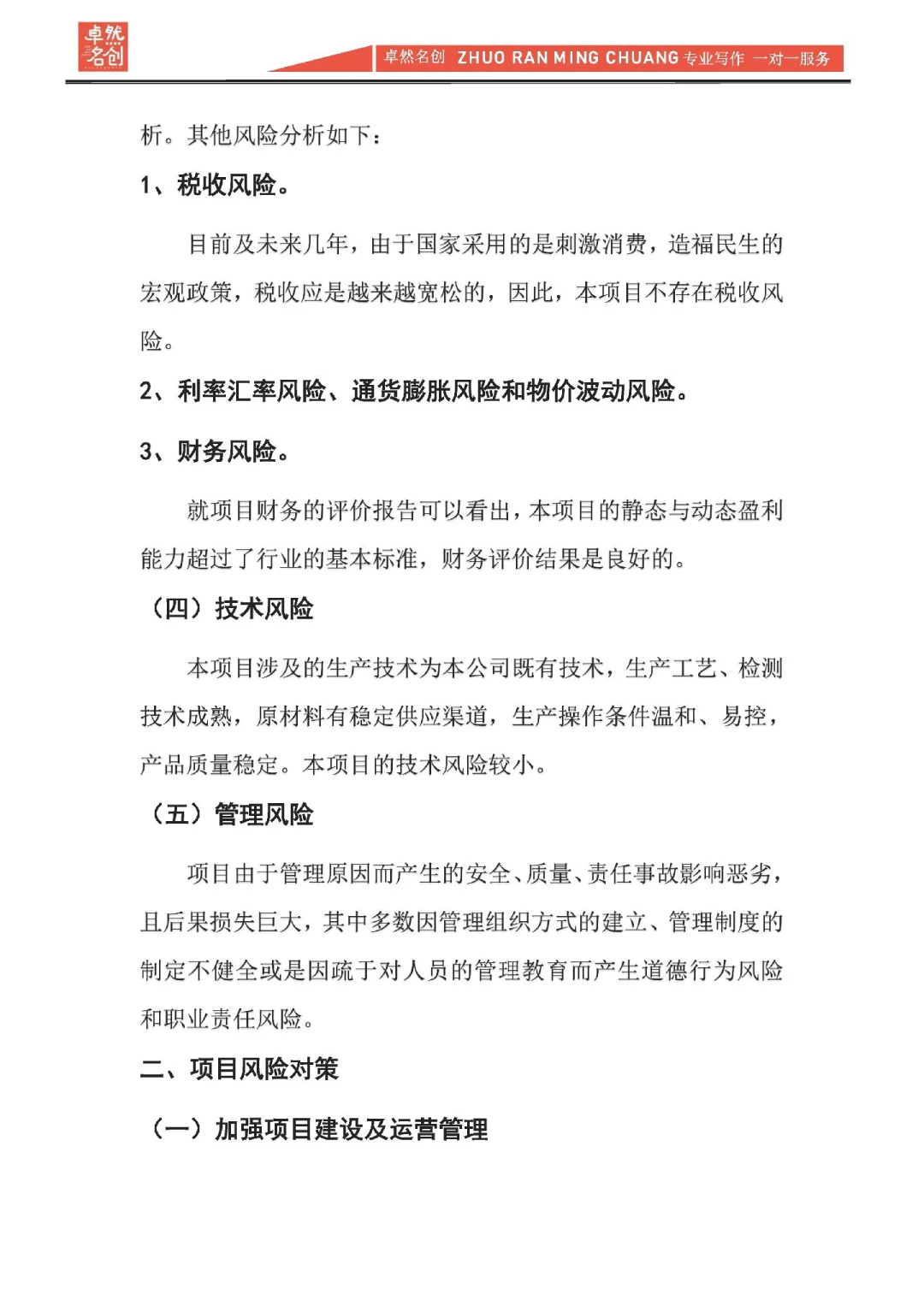 项目融资分析报告，资方看重的要点是什么