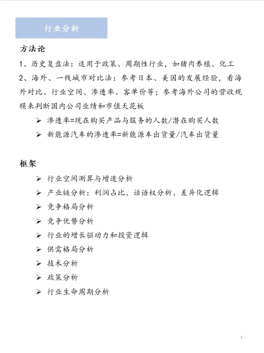 行业研究基本维度