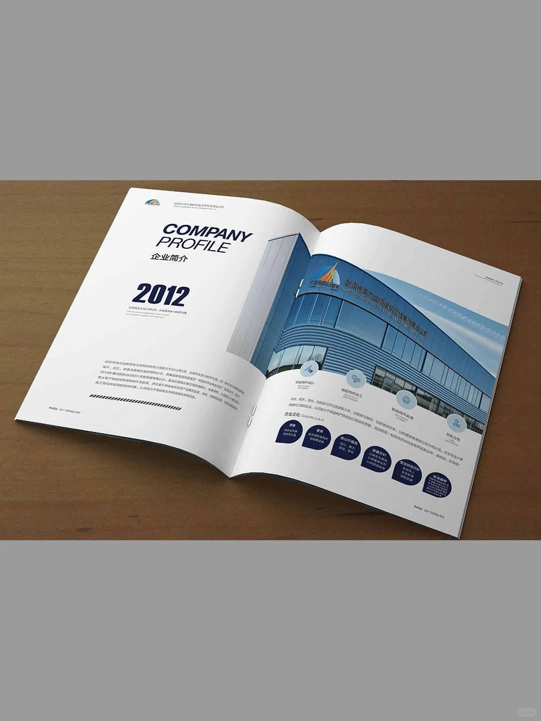 一本蓝色钢结构的画册！