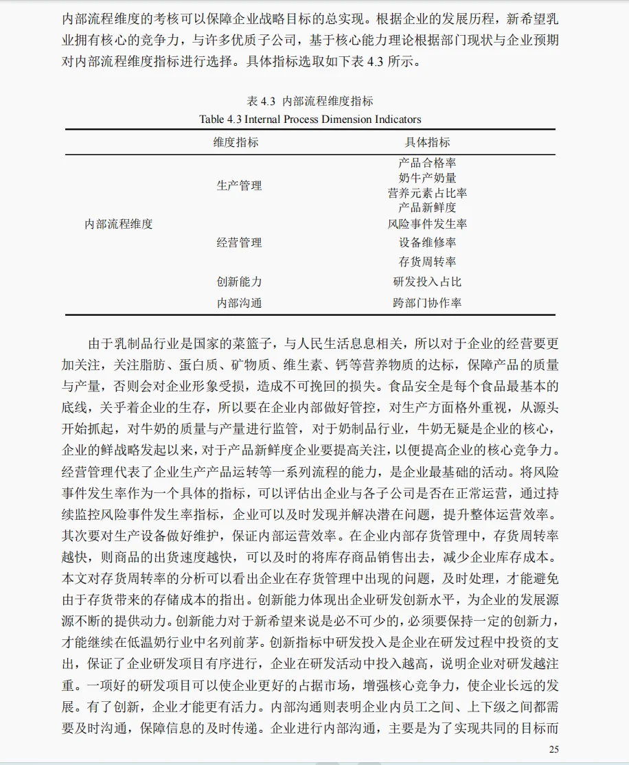 文献122:基于平衡计分卡的新希望乳业绩